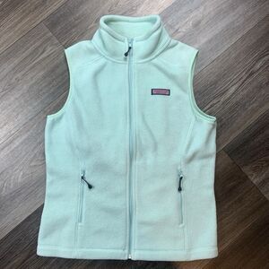 Vineyard Vines Mint Green Full Zip Fleece Westerly Vest Womens Size XS